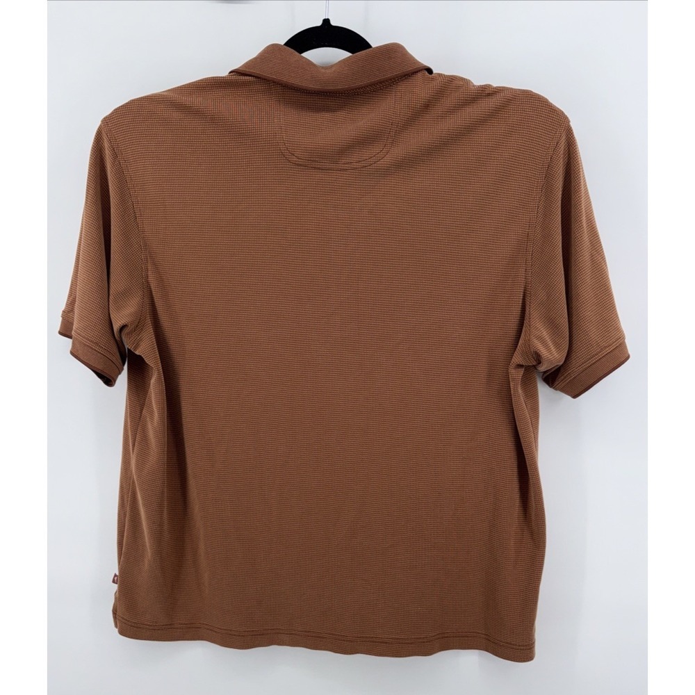 Tommy Bahama Men's Polo Shirt SizeXL Orange Sherbet Color With White Stripes - Picture 6 of 6